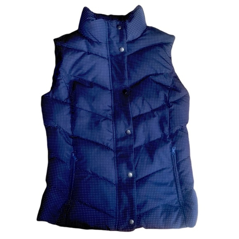 GAP Outdoor Edition Quilted Chevron Navy Dot Puffer Waistcoat Vest